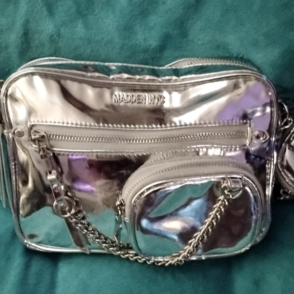 Madden NYC beautiful silver bags excellent used condition only used once - Picture 1 of 5